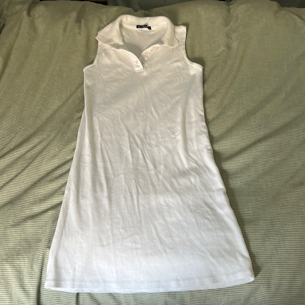 Brandy Melville White Collared tank dress